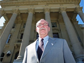 Lorne Gibson in front of the legislature. File photo.