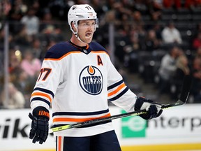 Edmonton Oilers defenceman Oscar Klefbom during NHL action on Nov. 10, 2019, against the host Anaheim Ducks.