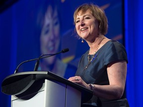 TransCanada in-house counsel Kristine Delkus receives the award for Canadian General Counsel of the Year at the CGCA Awards in Toronto in 2016.