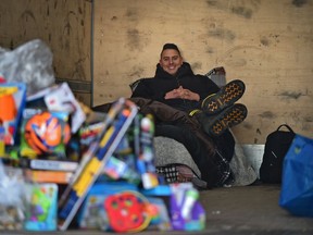 Dan Johnstone, a.k.a. Can Man Dan, started his ninth annual city-wide food and toy drive on Thursday, Dec. 5, 2019, with his second winter campout by sleeping in the back of a moving truck for four days in Edmonton.