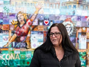 Jodi Phelan, general manager, Boyle Street Ventures Inc., speaks about a three-month pilot project to staff the public washroom on the corner of Whyte Avenue and Gateway Boulevard in Edmonton, on Monday, Dec. 16, 2019.