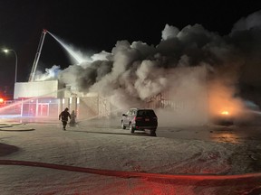 Edson and Yellowhead County fire crews on the scene of a structure fire at Edson Honda. The call came in around 5 a.m. Monday, Dec. 30, 2019.