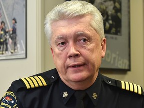 Edmonton Fire Rescue Services Chief Ken Block at a year-end interview in Edmonton on Monday Dec. 16, 2019.