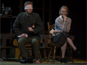 Landon Dallon and Gina Schnepper perform in Kevin Kerr's Unity (1918) at Festival Place Theatre, in Sherwood Park Thursday Nov. 28, 2019.