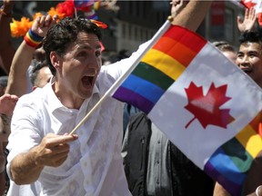 Canada's Prime Minister Justin Trudeau joins supporters of Toronto's LGBTQ community as they march in one of North America's largest Pride parades, in Toronto, Ontario, Canada June 23, 2019.