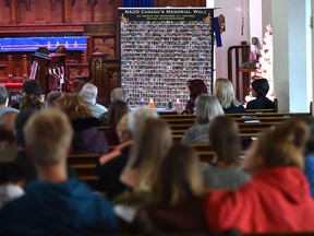 MADD Edmonton & Area Chapter held a ceremony of Remembrance and Hope, gathering to honour those killed or injured in impaired driving crashes, at Holy Trinity Anglican Church in Edmonton, December 8, 2019. Ed Kaiser/Postmedia