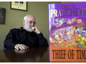 Terry Pratchett is the author of the Discworld series of fantasy books, finding a spot among local bookstore gift recommendations.