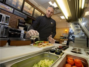 Subway franchisee Parminder Sandhu, 10114 88 Ave., works at his Fort Saskatchewan restaurant on Friday, Dec. 20, 2019. For the eighth year in a row Sandhu and his family will be offering a free meal for anyone who needs it at the restaurant on Christmas Day from 10 a.m. to 2 p.m.