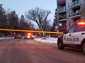 Police and Emergency Medical Services responded to a shooting scene near 117 Street and 106 Avenue around 7:30 a.m. Wednesday. Jeff Labine/Postmedia News