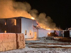 Fire crews from six different stations responded to Signature Mushrooms in Ardrossan around 3:50 a.m. Tuesday to find a building fully involved, said acting Deputy Fire Chief Bruce Patterson.
