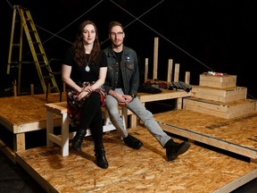 Samantha Jeffery (left) and Perry Gratton, StoneMarrow Theatre's co-artistic directors, bring the play Crave to the Backstage Theatre from Jan. 14 to 25.