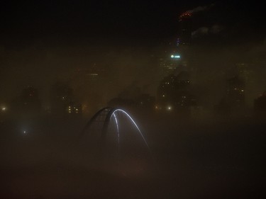 An icy fog hangs over downtown Edmonton early Wednesday Jan. 15, 2020. Photo by David Bloom