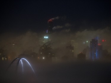 An icy fog hangs over downtown Edmonton early Wednesday Jan. 15, 2020. Photo by David Bloom