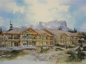 A sketch of a building proposed for the defunct Cougar Rock resort near Jasper National Park.