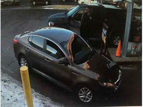 RCMP Major Crimes Unit Alberta is looking for this 2013 Kia Optima, which is bronze in colour, with Alberta license plate E22149. The car is sought in connection with the death of a man whose body was found near the Springbank Airport on Dec. 29, 2019. Calgary Postmedia / RCMP Photo