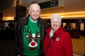Bill Briggs, left, with Bernice Briggs during the final performance of the Singing Christmas Tree.