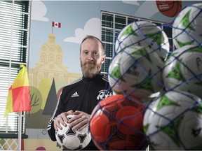 Tim Adams, founder and executive director of Free Footie, at the office in the North Soccer Centre on Tuesday, Jan. 7, 2020. Free Footie is a free after-school club for kids in need in Edmonton.