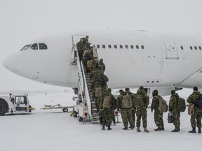 About 150 troops from across Western Canada  leave Edmonton to serve in Latvia as part of Operation REASSURANCE on January 8, 2020.