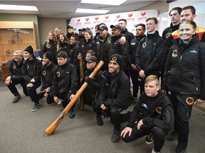 The Kaurna Boomerang, Australia's first representative Indigenous ice hockey team, makes its international hockey debut at Minor Hockey Week in Edmonton on Friday, Jan. 10, 2020.