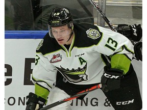 Edmonton Oil Kings forward Riley Sawchuk scored his first career hat-trick on the way to a 3-2 win over the Medicine Hat Tigers on Jan. 19, 2020.