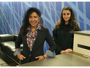 Edmonton-based immigration lawyer Shirish Chotalia (left) is working pro-bono to help victims of the Iran plane crash. Beside her is her assistant Layal Damen.
