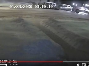 An Edmonton resident whose security cameras captured a snow grader hitting two parked vehicles the early morning of Thursday, January 23, 2020, said he hopes the video helps his neighbours in the southeast community of Michaels Park get some closure and compensation for the damage to their vehicles. Supplied