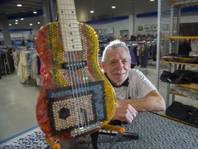 Bryan Rosychuk recently built a very unique electric guitar using only pencil crayons he found at Goodwill on January 28, 2020. It took him about a year to collect enough pencil crayons to create the guitar he has donated to Goodwill.