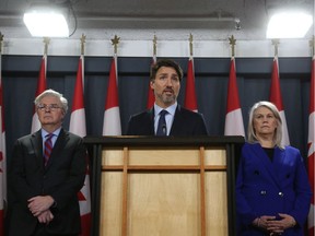 Canadian Prime Minister Justin Trudeau speaks at a news conference January 17, 2020 in Ottawa, Canada. - The conference dealt with the downing of Ukraine flight 752. (Photo by Dave Chan / AFP)