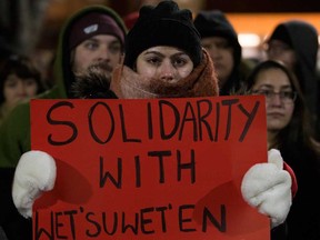 Edmontonians rally in support of the Wet’suwet’en First Nation in January 2019.