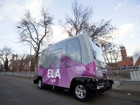 An Electric Autonomous Vehicle (ELA), in Edmonton Tuesday Oct. 24, 2018.