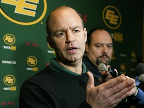 The Edmonton Eskimos' new defensive co-ordinator, Noel Thorpe, was introduced at a news conference held at the Sawmill Restaurant in Sherwood Park on Wednesday, Jan. 15, 2020.