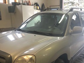 Stettler RCMP is asking for help setting up a timeline the night of Jan. 22, when an elderly woman's vehicle was shot. Police ask anyone who saw this vehicle, a grey 2005 Hyundai Santa Fe, between 4 a.m. and 6 a.m. near Stettler to call them or Crime Stoppers.