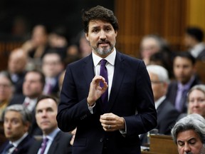 Prime Minister Justin Trudeau speaks during question period in the House of Commons on Jan. 27, 2020.