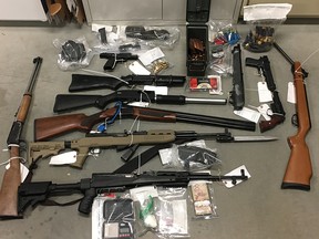 Red Deer RCMP seized weapons and stolen property during a multi-agency bust with Edmonton police, a news release said on Wednesday, Jan. 29, 2020.