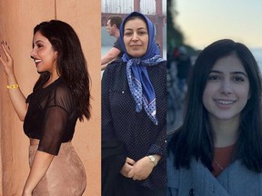 Sara Saadat, left, Dr. Shekoufeh Choopannejad and Saba Saadat died in a plane crash in Iran on Wednesday, Jan. 8, 2020.