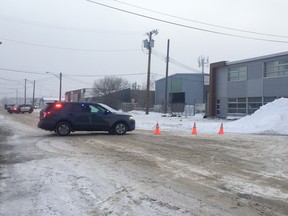 Police are investigating after a body was found at an industrial area near 112 Avenue and 158 Street in west Edmonton on Monday, Jan. 27, 2020.