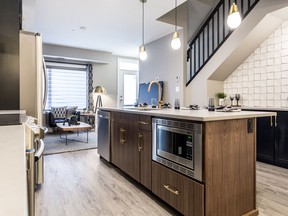 The kitchen in the Camden show suite at Veritas, by Carrington Communties.
