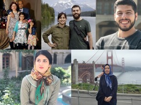 Edmonton victims of Wednesday's Ukraine jet crash in Iran, clockwise from left: University of Alberta professors Mojgan Daneshmand and Pedram Mousavi and their daughters Daria and Dorina Mousavi; Newlyweds Arash Pourzarabi, and Pouneh Gorji; U of A graduate student Amir Hossein Saeedinia; University of Alberta student Nasim Rahmanifar; Shekoufeh Choupannejad, an obstetrician, gynecologist at Northgate Mall.