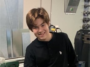 Carson Hadwin, 14, was reported missing Sunday afternoon after he failed to return home. He was later found Monday morning.