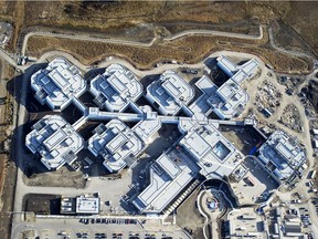 This photo was taken on November 4, 2011 using a Nikon D3S. &#013;&#013;Aerial photos showing the construction progress of the New Edmonton Remand Centre (January 2012)