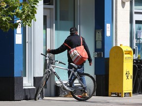 A man enters the safe ingestion site at the Sheldon Chumir Centre in Calgary on Monday August 19, 2019.