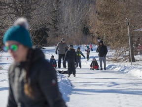 Skaters take to the Rundle Park Ice Way at the  launch of Live Active. Which is Edmonton's commitment to inspire, promote and prioritize the many ways Edmontonians can all be active year-round on February 2, 2020.