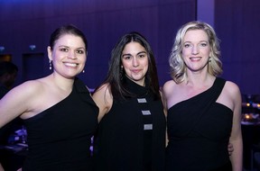 (From left) Alexis Desrosiers, Angie De Benedetto and Tiana Rust during A Night Under the Stars at the JW Marriott Edmonton ICE District in Edmonton on Saturday, Jan. 25, 2020.