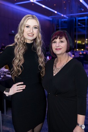 Amanda Leaf, left, with Terri Fischer during A Night Under the Stars at the JW Marriott Edmonton ICE District in Edmonton on Saturday, Jan. 25, 2020.