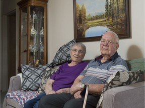 Conrad and Evelyn Riise of Stony Plain have been married over 60 years on February 13, 2020. Photo by Shaughn Butts / Postmedia
