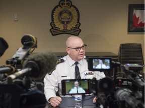 Police Chief Dale McFee discusses the finding from consultations with the community and its police members as part of its LGBTQ reconciliation initiative on Friday, Feb. 21, 2020.