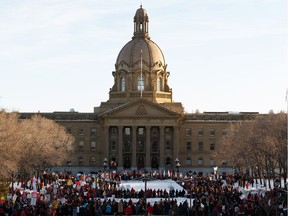Organizers for March for What Matters were to begin the rally at the Edmonton Convention Centre and march down Jasper Avenue to the legislature.
