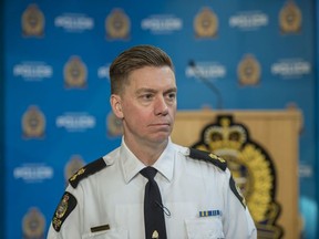 Warren Driechel, Superintendent of the Informatics Division talks about the recent Clearview AI data breach and how it may impact Edmonton Police Service on February 28, 2020.   Photo by Shaughn Butts / Postmedia