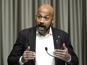 David Shepherd, NDP  Opposition critic for health, responds to the release of the UCP government's review of Alberta Health Services on Monday February 3, 2020. (PHOTO BY LARRY WONG/POSTMEDIA)