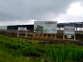 The Nisku construction site, about 10 kilometres south of Edmonton, where a one-million-square-foot facility is being built.